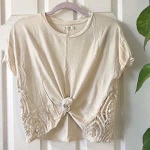 Crop Top with Crochet side cut-outs